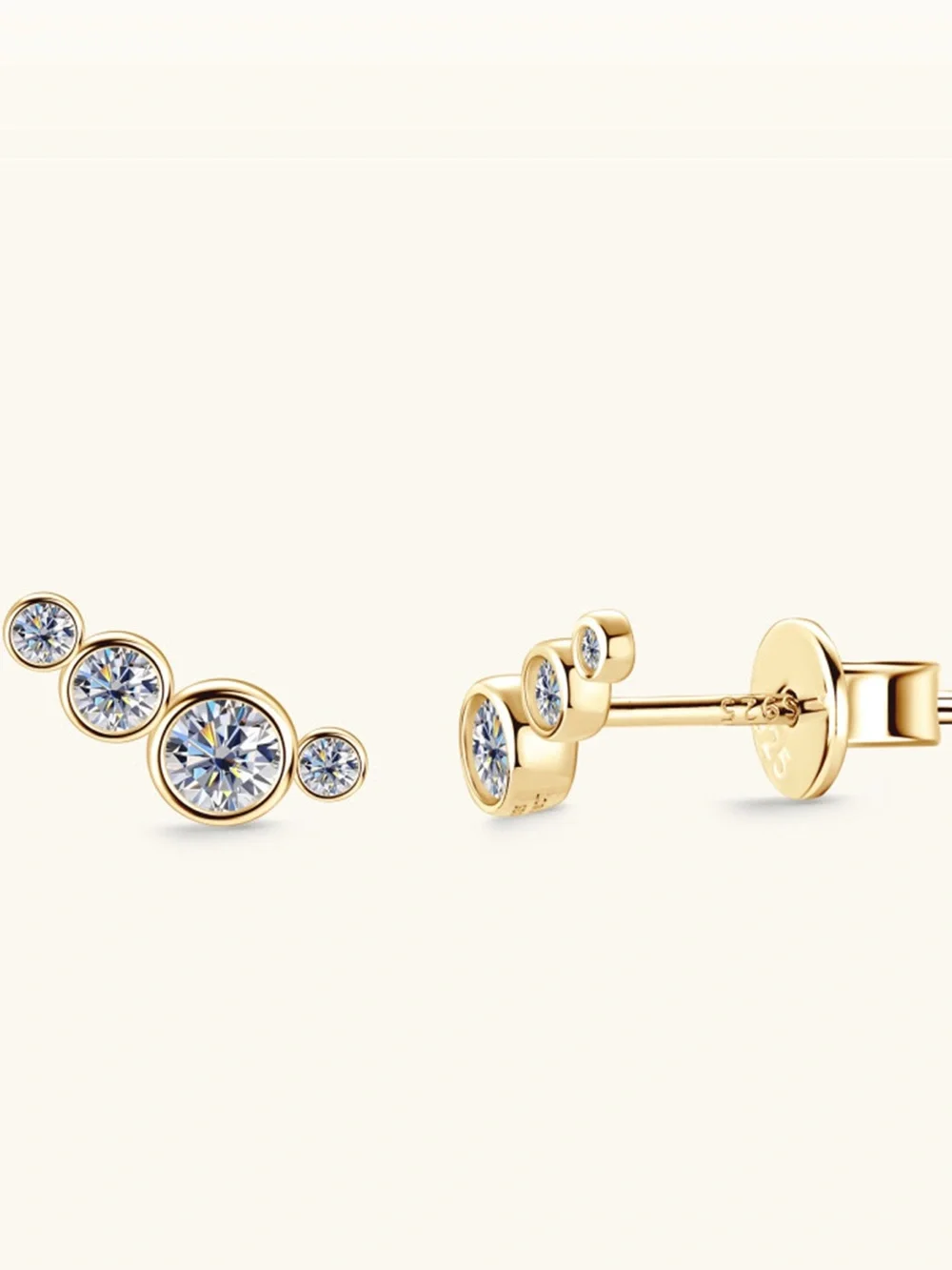 Moissanite 925 Sterling Silver Stud Earrings